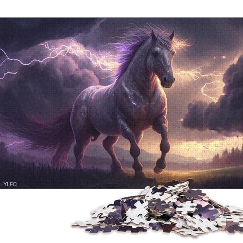 1000-teiliges Puzzle für Erwachsene, Fantasy-Art-Pferde-Puzzle für Erwachsene, Karton-Puzzle-Familienpuzzlespiel 38x26cm/1000 Teile von LiJianXXL