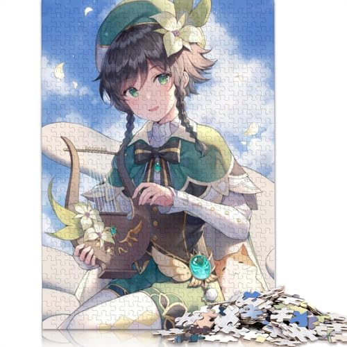 1000-teiliges Puzzle für Erwachsene, Genshin Impact-Puzzle für Erwachsene, Holzpuzzle, Lernspiel für Erwachsene und Kinder (Größe 75 x 50 cm) von LiJianXXL