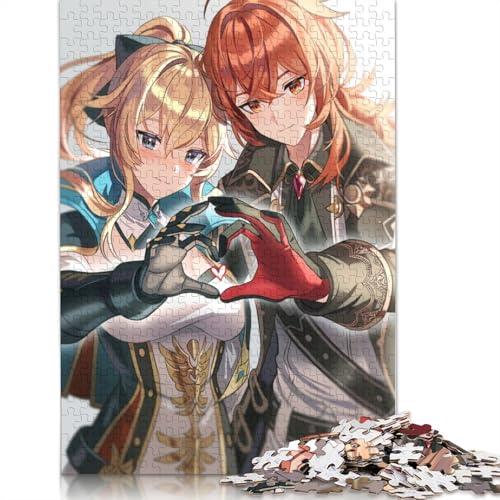 1000-teiliges Puzzle für Erwachsene, Genshin Impact-Puzzle für Erwachsene, Holzpuzzle, Lernspiel für Erwachsene und Kinder (Größe 75 x 50 cm) von LiJianXXL