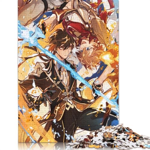 1000-teiliges Puzzle für Erwachsene, Genshin Impact-Puzzle für Erwachsene, Kartonpuzzle, Lernspiel für Erwachsene und Kinder (Größe 38 x 26 cm) von LiJianXXL