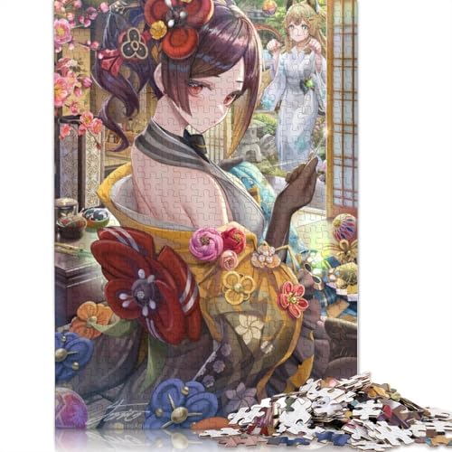 1000-teiliges Puzzle für Erwachsene, Genshin Impact-Puzzles, Holzpuzzles, Lernspielzeug, Familienspiele (Größe 75 x 50 cm) von LiJianXXL