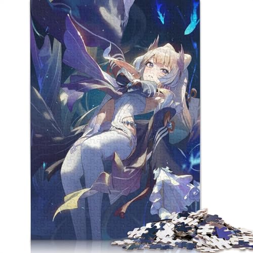 1000-teiliges Puzzle für Erwachsene, Genshin Impact-Puzzles, Holzpuzzles, Lernspielzeug, Familienspiele (Größe 75 x 50 cm) von LiJianXXL