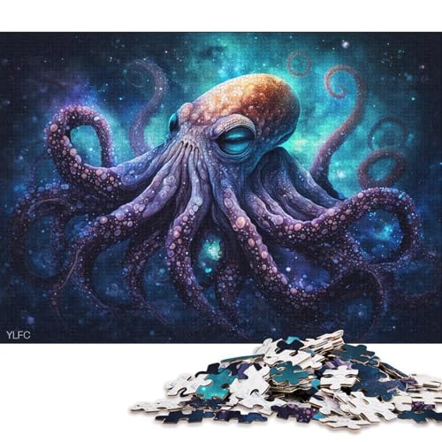 1000-teiliges Puzzle für Erwachsene, Geschenke für Kinder, kosmisches Tier-Oktopus-Puzzle, Holzpuzzle, Heimdekoration, Puzzle-Spielzeug (Größe 75 * 50 cm) von LiJianXXL