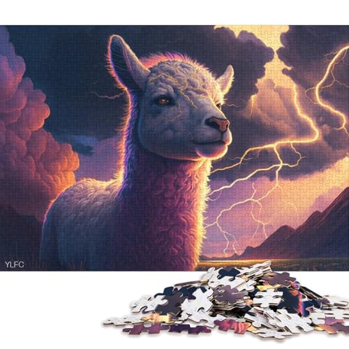 1000-teiliges Puzzle für Erwachsene, Kunsttiere, Alpaka-Puzzle für Erwachsene, Karton-Puzzle, Familien-Puzzlespiel 38x26cm/1000 Teile von LiJianXXL