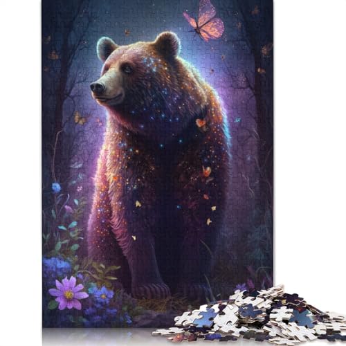 1000-teiliges Puzzle für Erwachsene, Puzzle-Geschenke, Braunbär, Blume, Galaxie, Puzzle für Kinder, Kartonpuzzle, Heimdekoration, Puzzle-Spielzeug (Größe 38 * 26 cm) von LiJianXXL