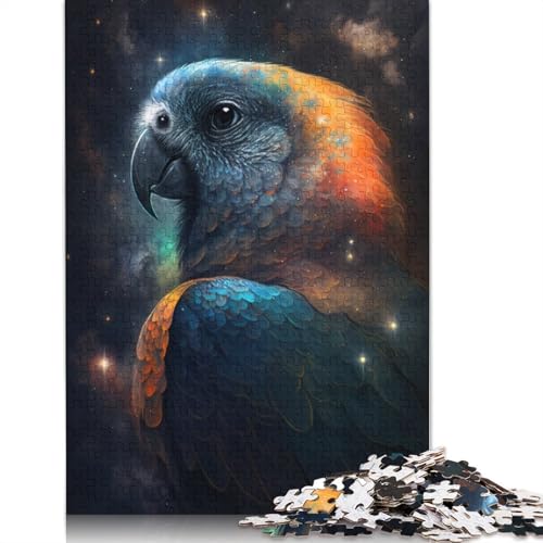 1000-teiliges Puzzle für Erwachsene, Puzzle-Geschenke, Papagei-Galaxie-Puzzle für Kinder, Holzpuzzle, Heimdekoration, Puzzle-Spielzeug (Größe 75 * 50 cm) von LiJianXXL