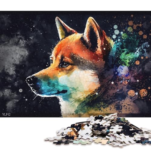 1000-teiliges Puzzle für Erwachsene, Puzzle-Geschenke, buntes Shiba Inu-Puzzle für Kinder, Kartonpuzzle, Heimdekoration, Puzzle-Spielzeug (Größe 38 * 26 cm) von LiJianXXL