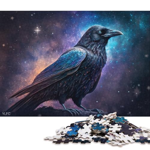 1000-teiliges Puzzle für Erwachsene, Puzzle-Geschenke, kosmische Galaxie-Krähe, Puzzle für Kinder, Holzpuzzle, Heimdekoration, Puzzle-Spielzeug (Größe 75 * 50 cm) von LiJianXXL