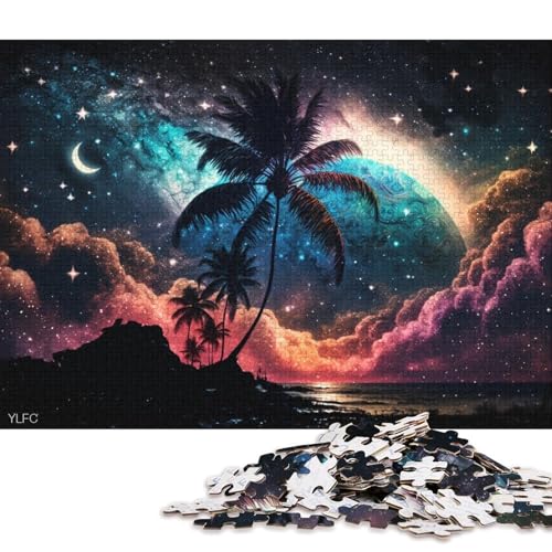 1000-teiliges Puzzle für Erwachsene, Puzzle-Geschenke, kosmische Kunst, Strand-Puzzle für Kinder, Karton-Puzzle, Heimdekoration, Puzzle-Spielzeug (Größe 38 * 26 cm) von LiJianXXL