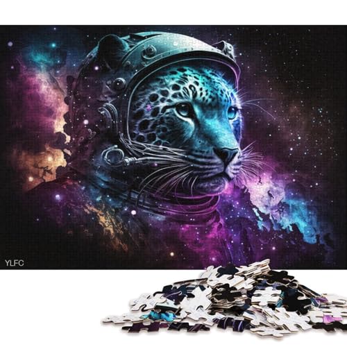 1000-teiliges Puzzle für Erwachsene, Puzzle-Geschenke, kosmischer Astronaut, Leopard, Puzzle für Kinder, Holzpuzzle, Heimdekoration, Puzzle-Spielzeug (Größe 75 * 50 cm) von LiJianXXL