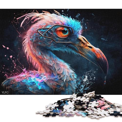 1000-teiliges Puzzle für Erwachsene, Puzzle-Geschenke, magische Kunst, Flamingo-Puzzle für Kinder, Kartonpuzzle, Heimdekoration, Puzzle-Spielzeug (Größe 38 * 26 cm) von LiJianXXL