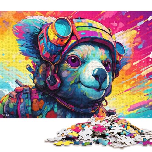 1000-teiliges Puzzle für Erwachsene, Roboter-Koala-Kunstpuzzle für Holzpuzzle, tolles Geschenk für Erwachsene 75x50cm/1000 Teile von LiJianXXL