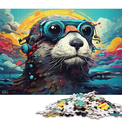 1000-teiliges Puzzle für Erwachsene, Roboter-Otter-Kunst-Puzzles für Kinder, Kartonpuzzles, Puzzles für Erwachsene, Geschenke 38x26cm/1000 Teile von LiJianXXL