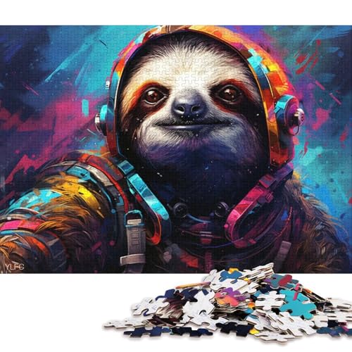 1000-teiliges Puzzle für Erwachsene, buntes Roboter-Faultier-Puzzle für Kinder, Kartonpuzzle, Puzzle für Erwachsene, Geschenke 38x26cm/1000 Teile von LiJianXXL