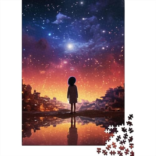 1000-teiliges Puzzle für Erwachsene, farbenfrohes Galaxie-Puzzle, Holzpuzzle für Erwachsene, Familienunterhaltungsspielzeug, Größe: 75 x 50 cm von LiJianXXL