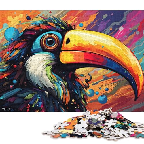 1000-teiliges Puzzle für Erwachsene, farbenfrohes Roboter-Tukan-Puzzle für Holzpuzzle, tolles Geschenk für Erwachsene 75x50cm/1000 Teile von LiJianXXL