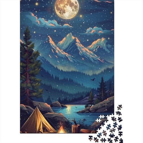 1000-teiliges Puzzle für Erwachsene Camping in der Wildnis, Wunder-Puzzles für Holzpuzzles, Lernspiel, Herausforderungsspielzeug (Größe 75 x 50 cm) von LiJianXXL