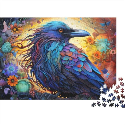 1000-teiliges Puzzle für Erwachsene und Kinder, Fantasie-Puzzle mit bunten Krähen, Puzzle für Kinder, Holzpuzzle, Spielzeug, Denkspiel, 50 x 75 cm von LiJianXXL