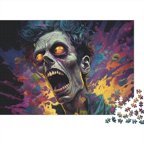 1000-teiliges Puzzle für Erwachsene und Kinder. Bunte Psychedelia von Gangster-Zombies. Puzzle für Erwachsene aus Holz. Interessantes Puzzle zur Stressreduzierung. 50 x 75 cm von LiJianXXL