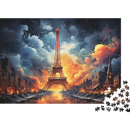 1000-teiliges Puzzle für Erwachsene und Kinder. Buntes Eiffelturm-Puzzle für Erwachsene. Holzpuzzle. Interessantes Puzzle zur Stressreduzierung. 50 x 75 cm von LiJianXXL