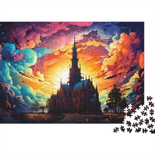 1000-teiliges Puzzle für Erwachsene und Kinder. Fantasie-Architekturkunst-Puzzle für Erwachsene. Holzpuzzle. Interessantes Puzzle zur Stressreduzierung. 50 x 75 cm von LiJianXXL