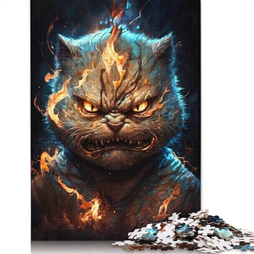 1000-teiliges Puzzle mit Feuertier-Garfield, Puzzle für Karton, Lernspielzeug (Größe 38 * 26 cm) von LiJianXXL