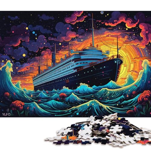 1000-teiliges Puzzlespiel, buntes Schiffspuzzle, Kartonpuzzle, Lernspielzeug 38x26cm/1000 Stück von LiJianXXL