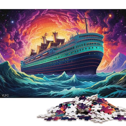 1000-teiliges Puzzlespiel, buntes Schiffspuzzle, Kartonpuzzle, Lernspielzeug 38x26cm/1000 Stück von LiJianXXL