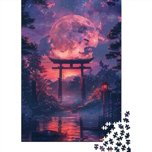 1000-teiliges Puzzlespiel Japanisches Torii-Tor, Puzzle für Erwachsene, Holzpuzzle, Puzzle, praktisches Spiel (Größe 75 x 50 cm) von LiJianXXL