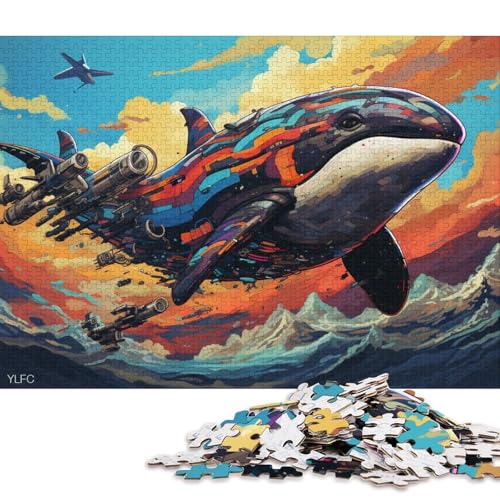 1000-teiliges Puzzlespiel Roboter-Killerwal, Puzzle aus Karton, Lernspielzeug 38x26cm/1000 Stück von LiJianXXL