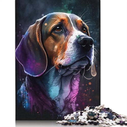 1000-teiliges Puzzlespiel mit Graffiti-Tier-Beagle-Puzzles für Erwachsene, Kartonpuzzles, Heimdekoration, 38 x 26 cm von LiJianXXL