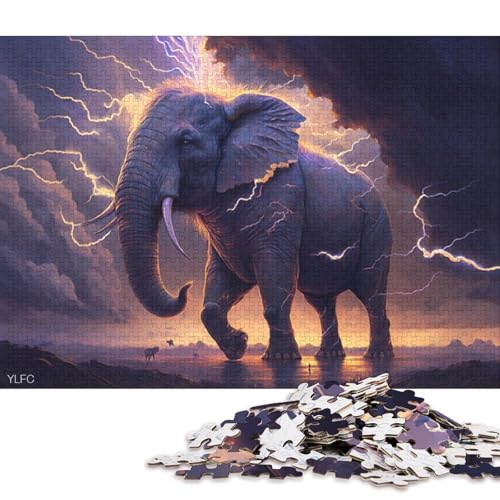 Lustige Puzzles für Erwachsene, 1000 Teile, Art Dream Elephant Puzzles für Erwachsene, Puzzle aus Pappe, tolles Geschenk für Erwachsene 38x26cm/1000 Teile von LiJianXXL