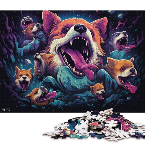 Lustige Puzzles für Erwachsene, 1000-teiliges Art Corgi-Puzzle für Erwachsene, Puzzle aus Pappe, tolles Geschenk für Erwachsene 38x26cm/1000 Teile von LiJianXXL