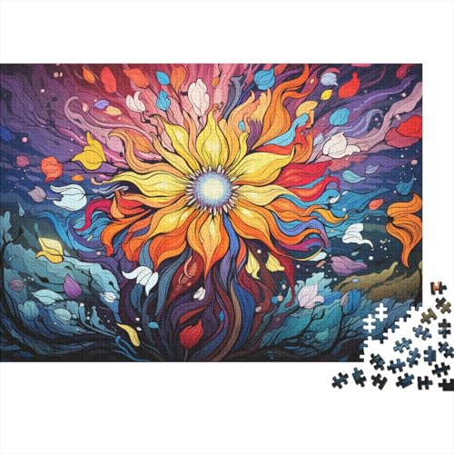 Lustiges Puzzle für Erwachsene, 1000 Teile, Bunte Blumenkunst-Puzzles für Holzpuzzles, pädagogisches Stressabbau-Spielzeugpuzzle, 50 x 75 cm von LiJianXXL