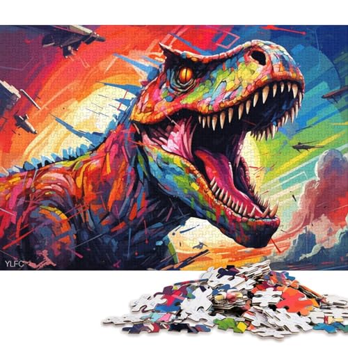 Lustiges Puzzle für Erwachsene, 1000-teiliges Dinosaurier-Tierroboter-Puzzle für Erwachsene, Puzzle aus Pappe, tolles Geschenk für Erwachsene 38x26cm/1000 Teile von LiJianXXL