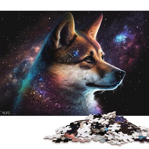 Puzzle, Tier-Puzzle, Shiba Inu-Universum, 1000 Teile, Holzpuzzle für Erwachsene und Kinder ab 12 Jahren, Heimdekoration (Größe 75 * 50 cm) von LiJianXXL