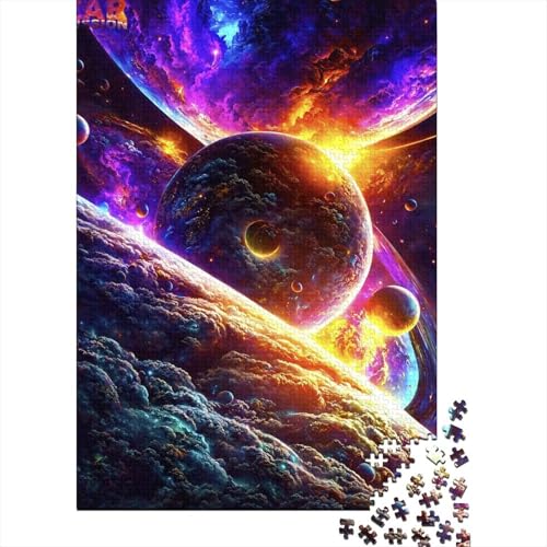 Puzzle 1000 Teile, Buntes Universum, Quadratisches Puzzle für Kinder, Erwachsene und Kinder, Holzpuzzle, Familienpuzzle, Spielgröße: 75 x 50 cm von LiJianXXL