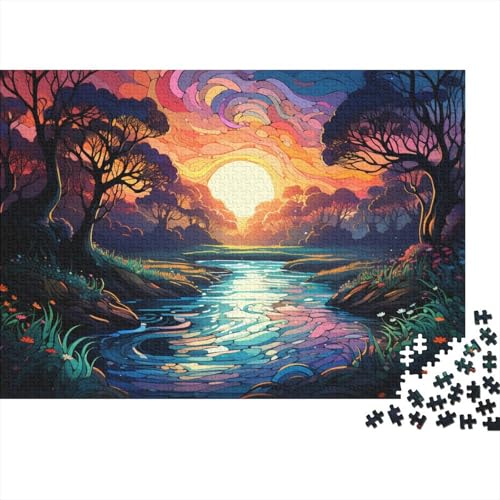 Puzzle 1000 Teile, Farbillustration des Amazonas-Regenwalds, Holzpuzzle, tolles Geschenk für Erwachsene, 50 x 75 cm von LiJianXXL