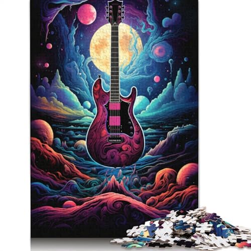 Puzzle 1000 Teile, Galaxy-Gitarren-Puzzle für Erwachsene, Holzpuzzle, Heimkunstdekor, 75 x 50 cm von LiJianXXL