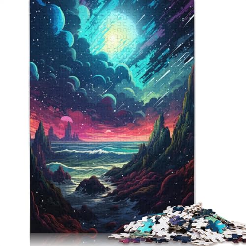 Puzzle 1000 Teile, Psychedelische Weltraumwelle, Puzzle für Erwachsene, Kartonpuzzle, Heimkunstdekor, 38 x 26 cm von LiJianXXL