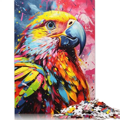 Puzzle 1000 Teile, Tierpapageien, Puzzle für Erwachsene, Holzpuzzle, Heimkunstdekor, 75 x 50 cm von LiJianXXL