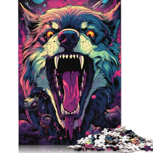 Puzzle 1000 Teile, Wütender Husky, Puzzle für Erwachsene, Papppuzzle, Heimkunstdekor, 38 x 26 cm von LiJianXXL