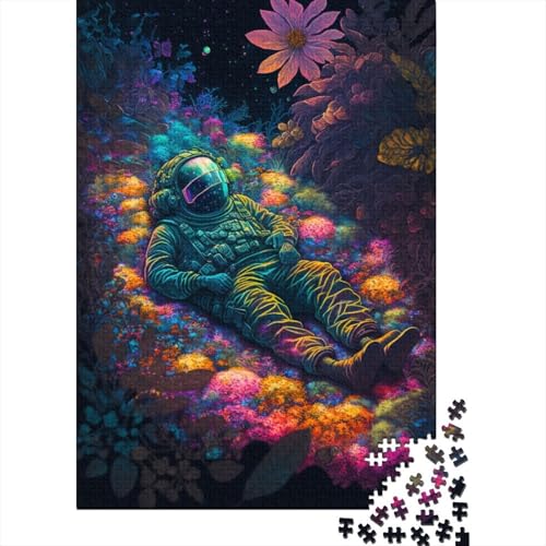 Puzzle 1000 Teile Astronauten Quadratische Puzzles für Erwachsene und Kinder Holzpuzzle Heimdekoration Puzzlespielzeug Größe: 75 x 50 cm von LiJianXXL