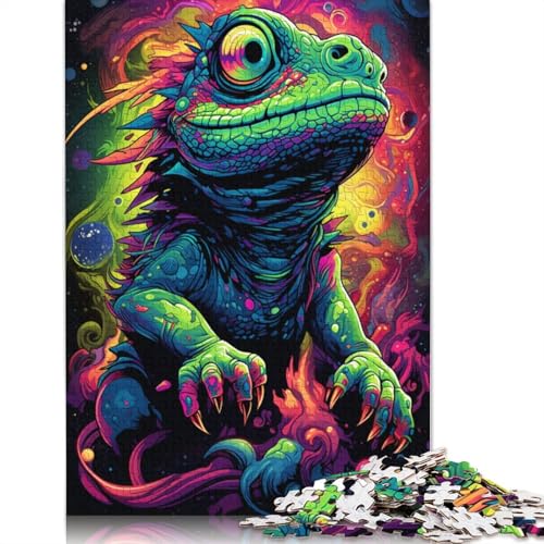 Puzzle 1000 Teile Eidechsen im Weltraum, Papppuzzle, tolles Geschenk für Erwachsene, 38 x 26 cm von LiJianXXL