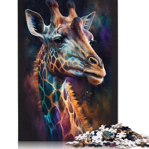 Puzzle 1000 Teile Graffiti-Tier-Giraffe-Puzzle Holzpuzzle Tolles Geschenk für Erwachsene 75x50cm von LiJianXXL