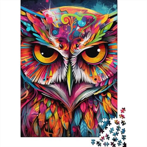 Puzzle 1000 Teile Puzzle für Erwachsene und Kinder Fantasy Art Eulenpuzzle für Erwachsene und Kinder Holzpuzzle Denksportaufgaben für Erwachsene Größe: 75x50 cm von LiJianXXL