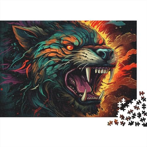 Puzzle 1000 Teile Puzzle für Erwachsene und Kinder Symphony of Dire Wolf Puzzle für Erwachsene, Holzpuzzle, Lernspiel für Erwachsene und Kinder, 50 x 75 cm von LiJianXXL