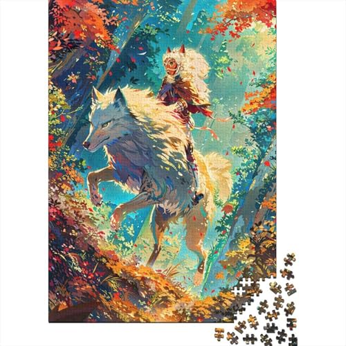 Puzzle 1000 Teile Weißer Wolf für Erwachsene und Kinder, Holzpuzzle, Lernspielzeug, Größe: 75 x 50 cm von LiJianXXL