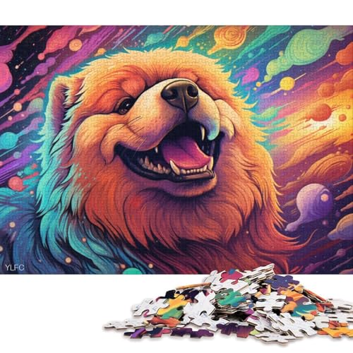 Puzzle 1000 Teile für Erwachsene, Astronauten-Chow-Chow, Puzzle für Erwachsene, Kartonpuzzle, Puzzle für Erwachsene, Geschenke 38x26cm/1000 Teile von LiJianXXL