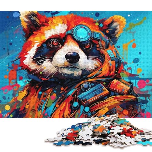 Puzzle 1000 Teile für Erwachsene, Bunter Roboter, Roter Panda, Puzzle für Erwachsene, Kartonpuzzle, Puzzles für Erwachsene, Geschenke 38x26cm/1000 Teile von LiJianXXL